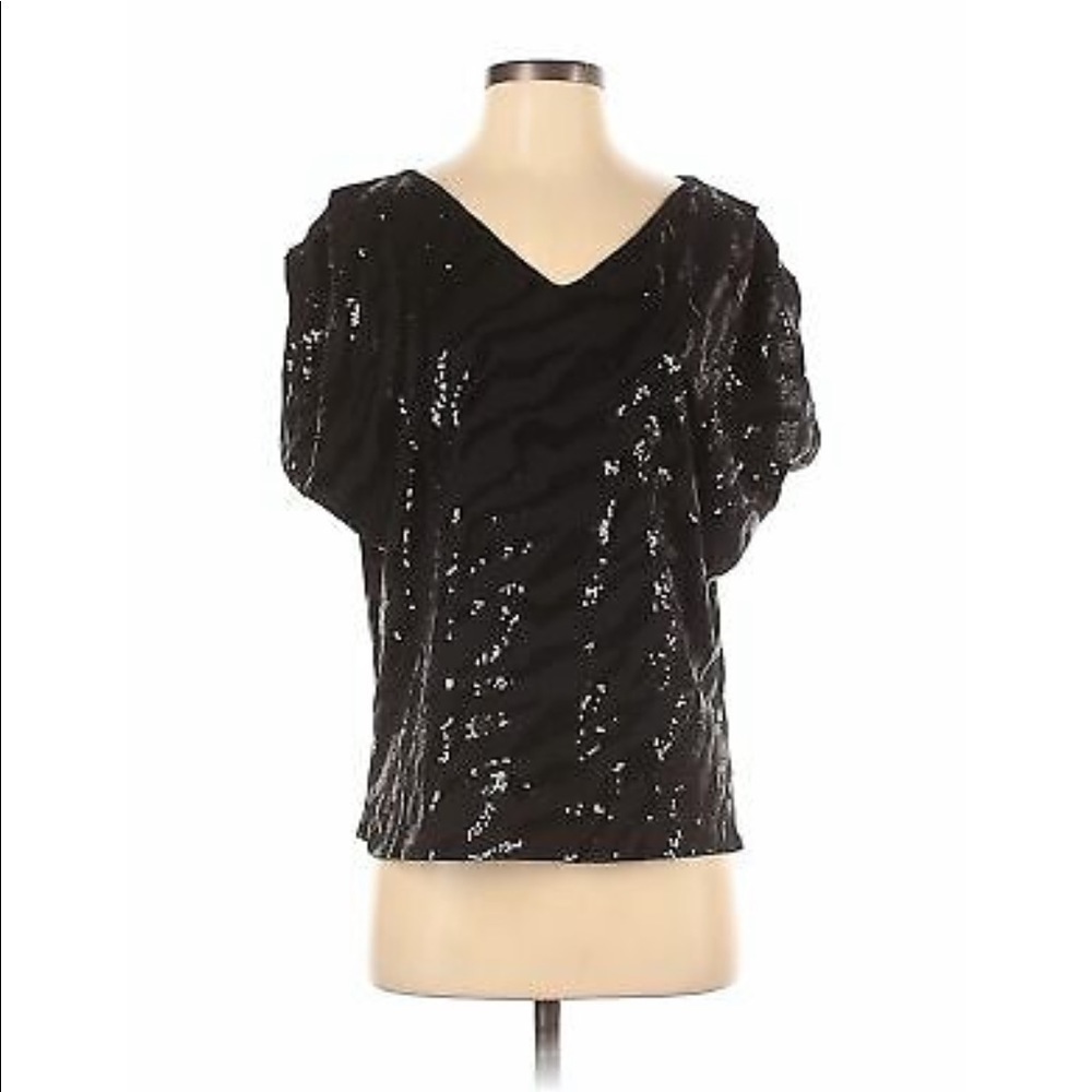 Love...ady Brand New Black Sequin Top Date Night New Years Size Small